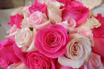 Obraz na płótnie Canvas Romantic Flower bouquet arrangement with white, pink, rose