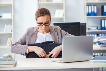 Businesswoman employee working in the office