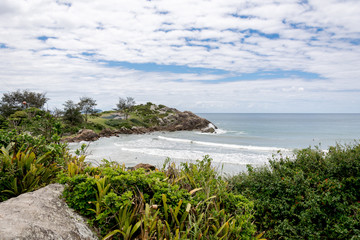 Fototapeta na wymiar Landscape view of the Armacao Beach, in Florianopolis, Brazil