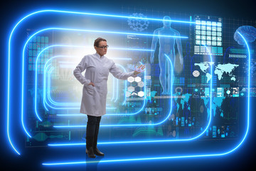 Woman doctor in telemedicine mhealth concept