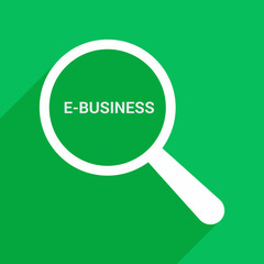 Finance Concept: Magnifying Optical Glass With Words E-business
