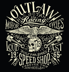Outlaw Motors Vintage T-shirt Graphic - 199878168
