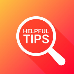Learning Concept: Magnifying Optical Glass With Words Helpful Tips