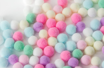 Sweet pastel color pom pom background