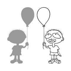 boy with balloon illustration