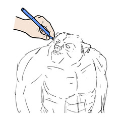 Drawing muscle bear