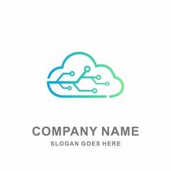 Logo Cloud Internet Networking Digital Link Connection Technology Computer Software Business Company Stock Vector Design Template