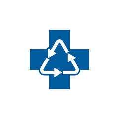 Recycle Medical Logo Icon Design