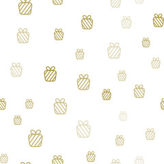 Seamless pattern with chaotic gift. Vector background