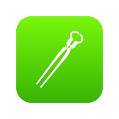 Vintage blacksmith pincers icon digital green