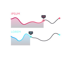 Stock index diagram isolated on white background. Infographic element for business presentation vector illustration.