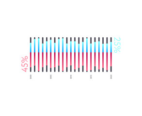 Statistic diagram isolated on white background. Infographic element for business presentation vector illustration.