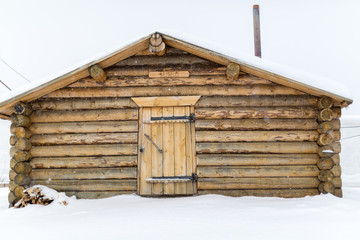 Chopped wooden hut