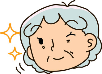 Grandma Facial expressions,smile