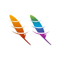 feather logo with vector style template 2