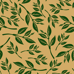 Pattern seamless of branches with leaves