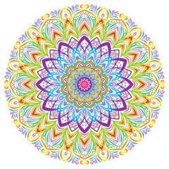 Fototapeta na wymiar Colorful Mandala Vintage decorative elements, vector illustration.