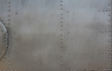 Metal surface of military aircraft.
