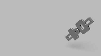 3D Icon of security belt isolated on a grey background.