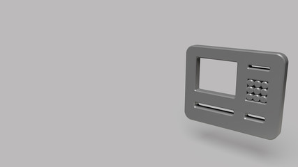3D Icon of atm isolated on a grey background.