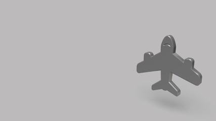 3D Icon of airport sign isolated on a grey background.
