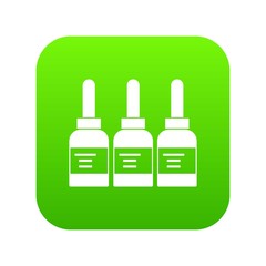 Three tattoo ink bottles icon digital green