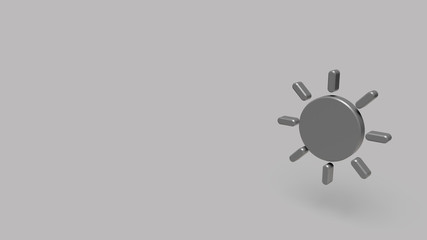 3D Icon of sunny day isolated on a grey background.