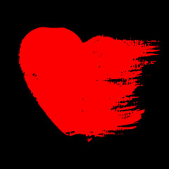 Obraz premium Grunge red heart. Valentine day print. Vector illustration