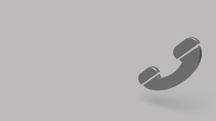 3D Icon of telephone isolated on a grey background.