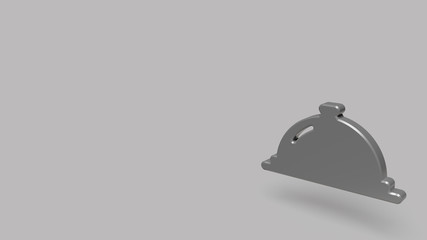 3D Icon of tray isolated on a grey background.