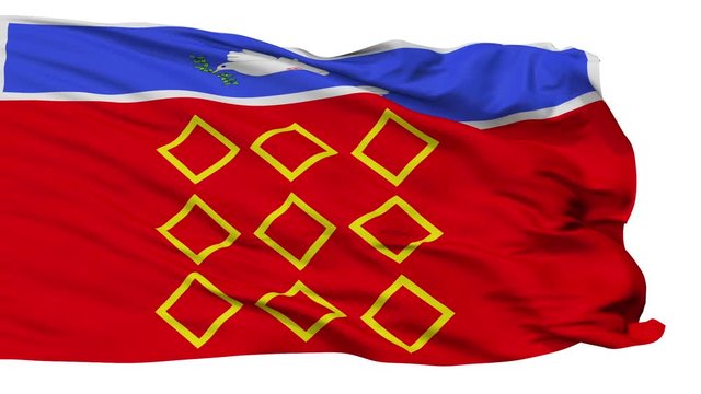 Zebbug flag, city of Malta, realistic animation isolated on white seamless loop - 10 seconds long (alpha channel is included)