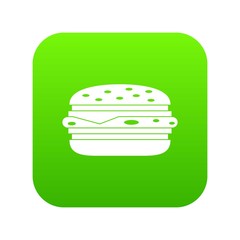 Burger icon digital green