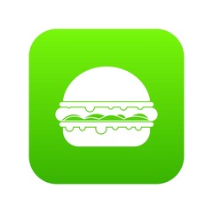 Burger icon digital green