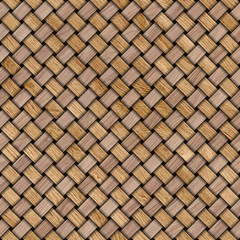 Wooden weave texture background. Abstract decorative wooden textured basket weaving background. Seamless pattern.