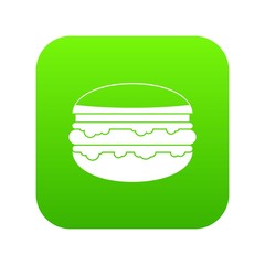 Burger icon digital green