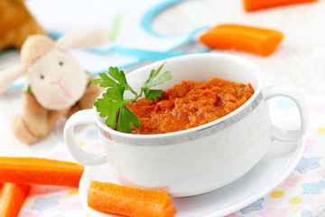 Homemade carrot puree