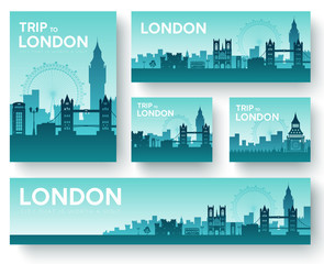 Set of England landscape country ornament travel tour concept. Culture traditional, flyer, magazine, book, poster, abstract, element. Vector decorative ethnic greeting card or invitation design 