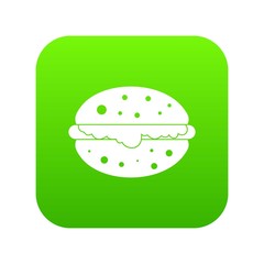 Burger icon digital green