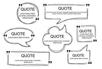 Vector set of scribbled comic speech bubbles © frenta