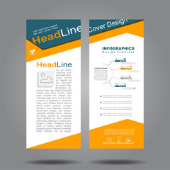 Design vertical template flyer banner. Vector illustration.
