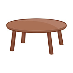 Wooden table isolated illustration on white background
