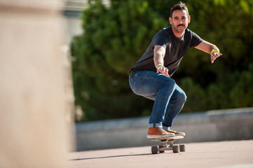 skater rolling in the park. © oscar