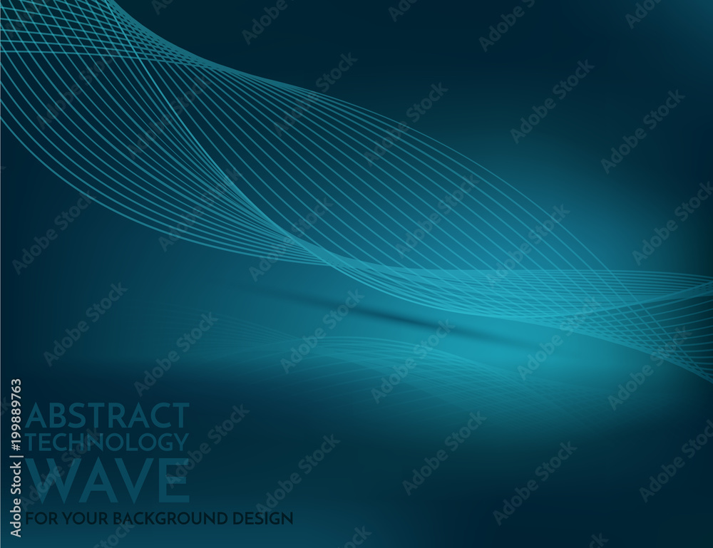 Canvas Prints abstract blue wave for modern background design, beautiful smoke element. vector technology pattern,