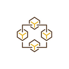 Blockchain creative icon. Block chain vector concept sign