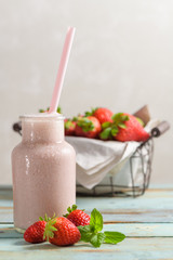 Healthy strawberry smoothie