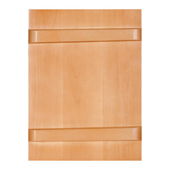 A golden natural color is an empty varnished wooden frame for photographs, paintings or an icon. Back view isolated on white background