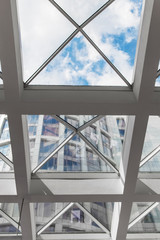 Glass ceiling with window