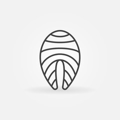 Red fish outline icon - vector salmon or trout steak sign