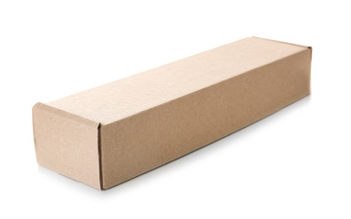 Cardboard box on white background