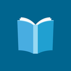 Book with white pages flat vector icon